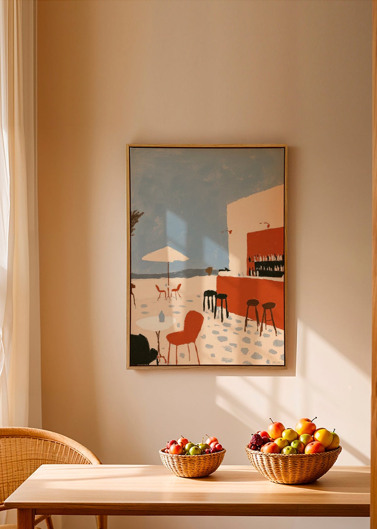 Cuadro de paisaje: terraza costera minimalista – Canvas1
