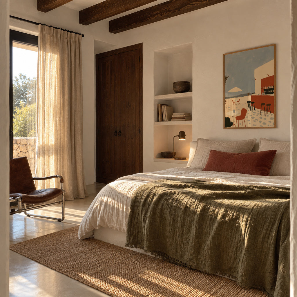 Seaside Terrace - Framed poster in an interior