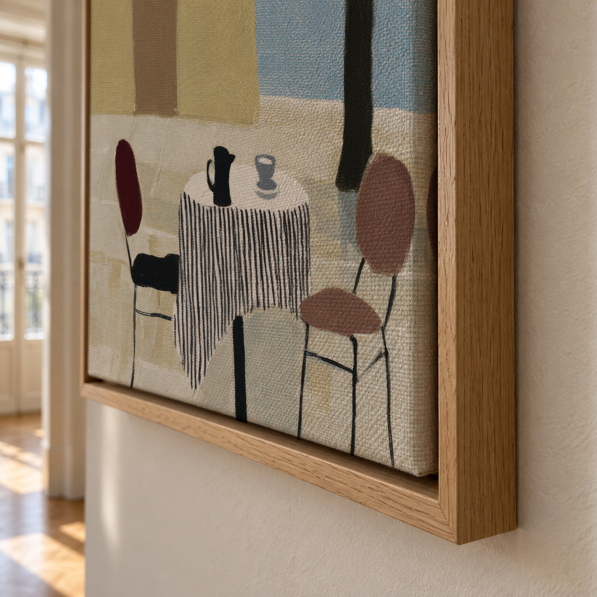 Morning Table - Framed canvas detail