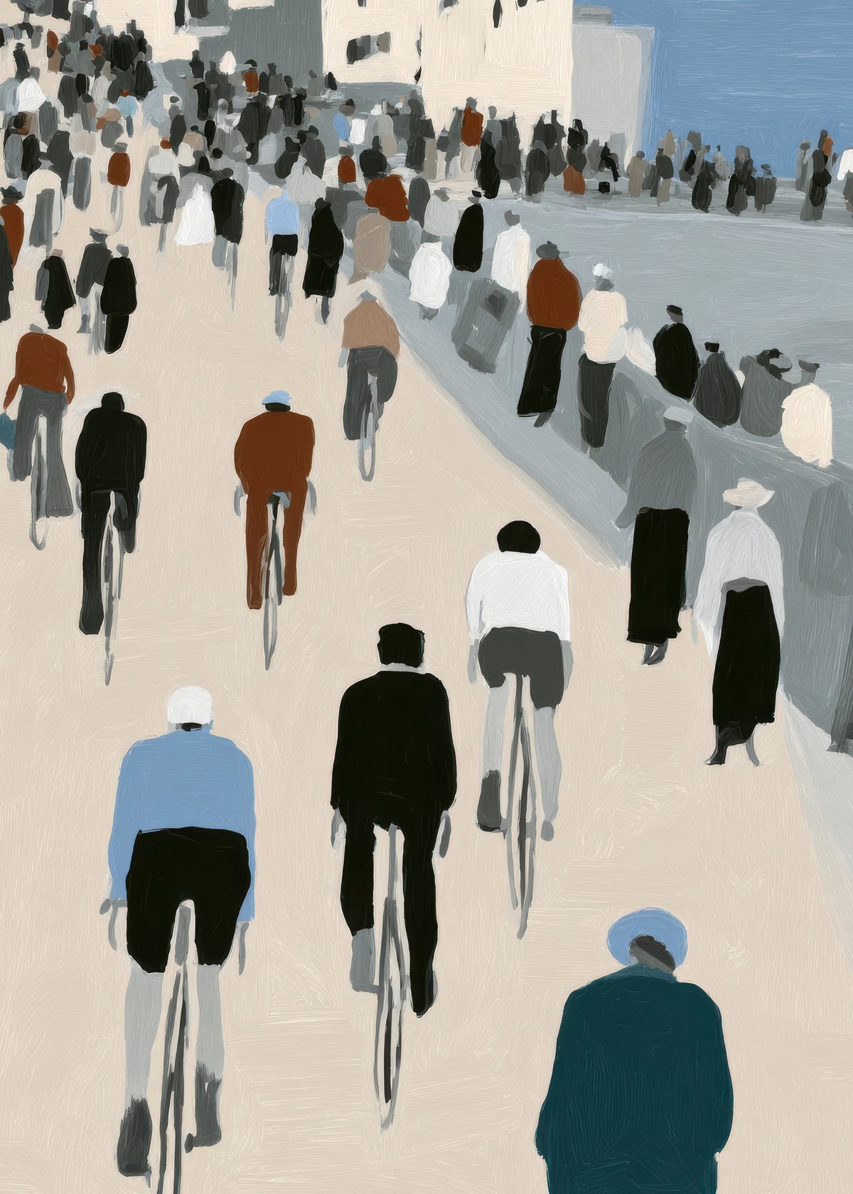 Promenade Cyclists - Unframed art print