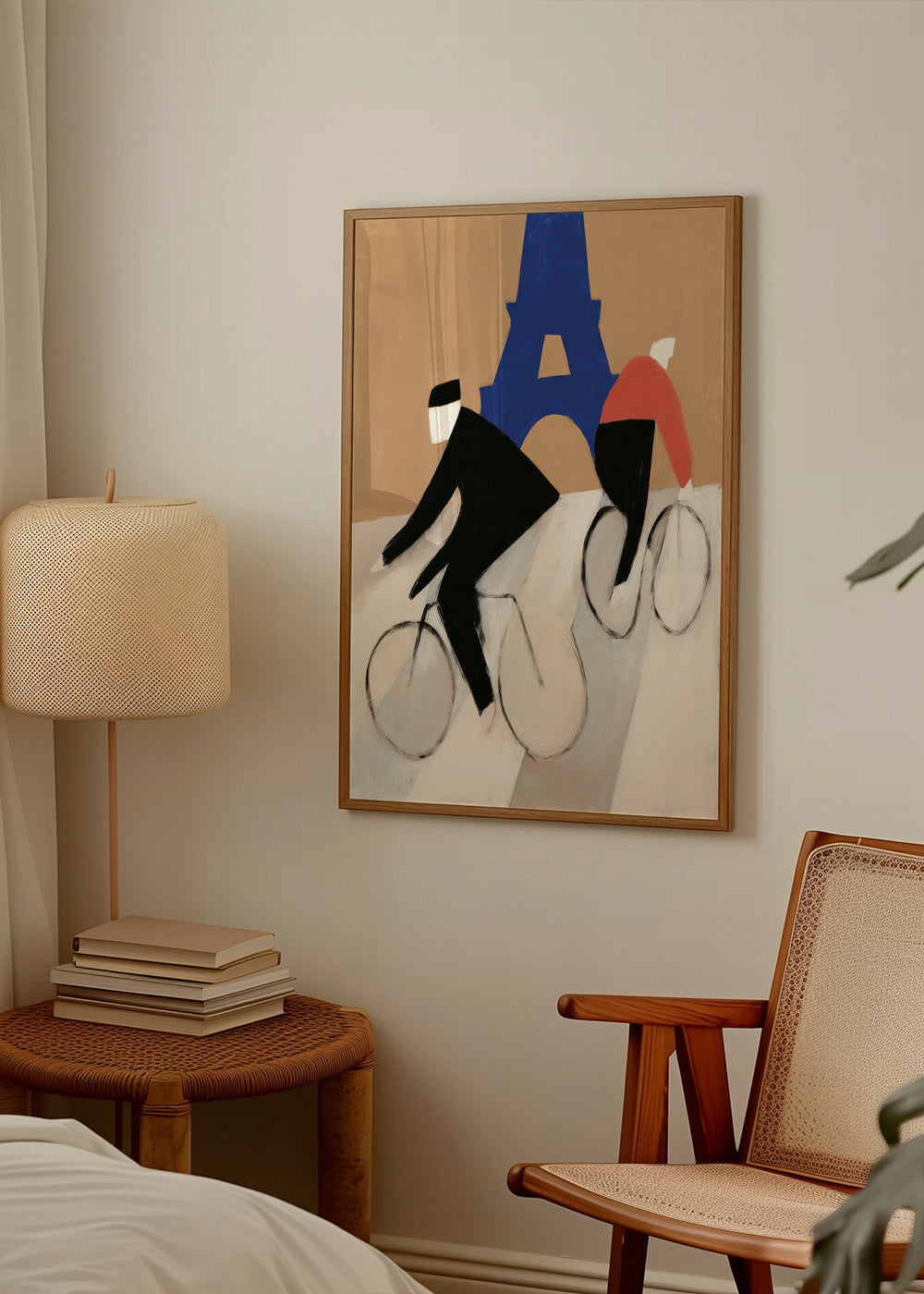 Cuadro de ciudades con ciclistas y Torre Eiffel – Product3