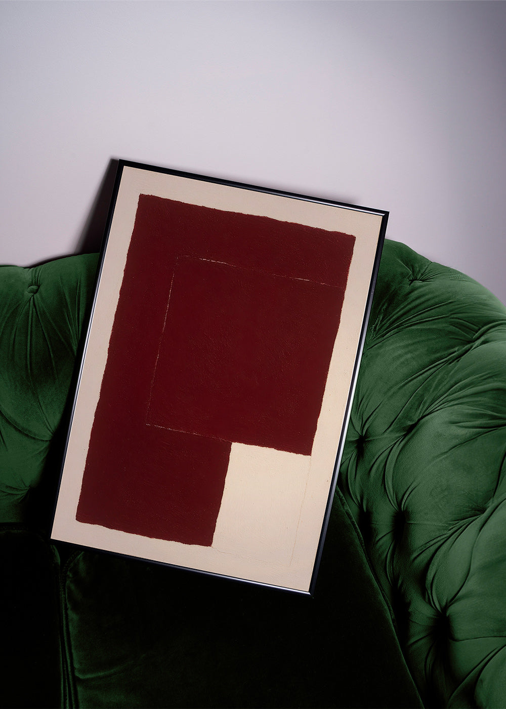 Cuadro abstracto con bloques granate – Product2