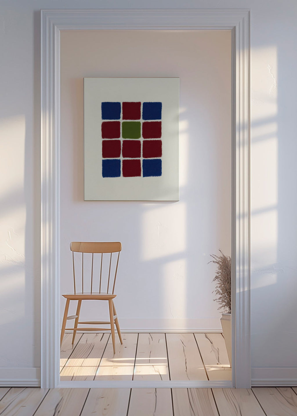 Cuadro geométrico rejilla de cuadrados texturizados – Canvas