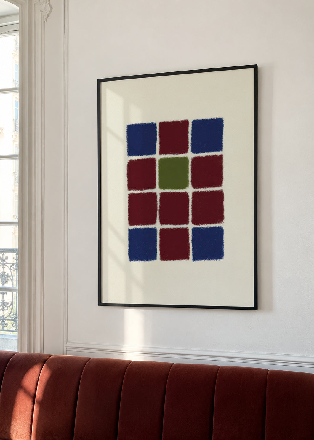Mosaic Grid - Framed poster in an interior