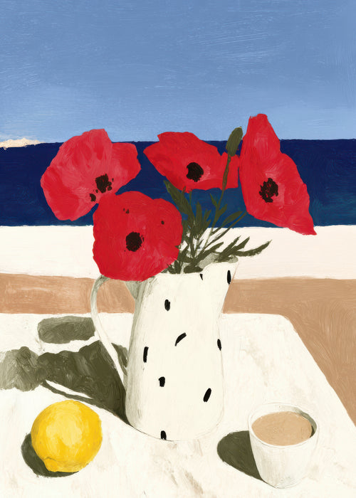 Poppies by the Sea - Unframed art print