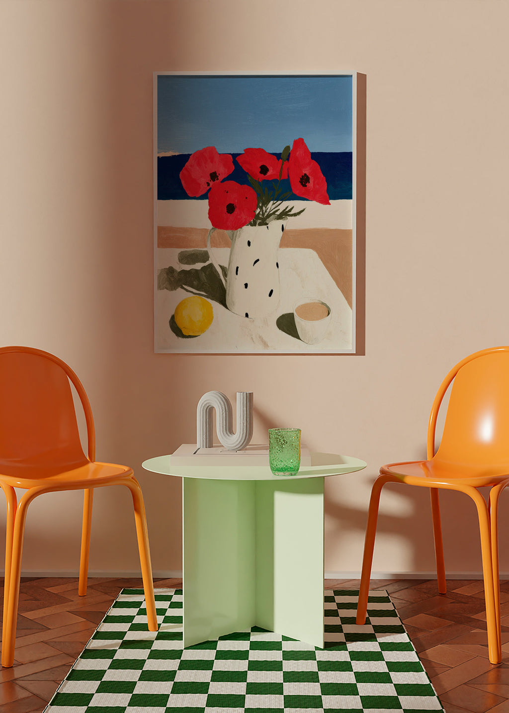 Lámina botánica con amapolas junto al mar – Product2