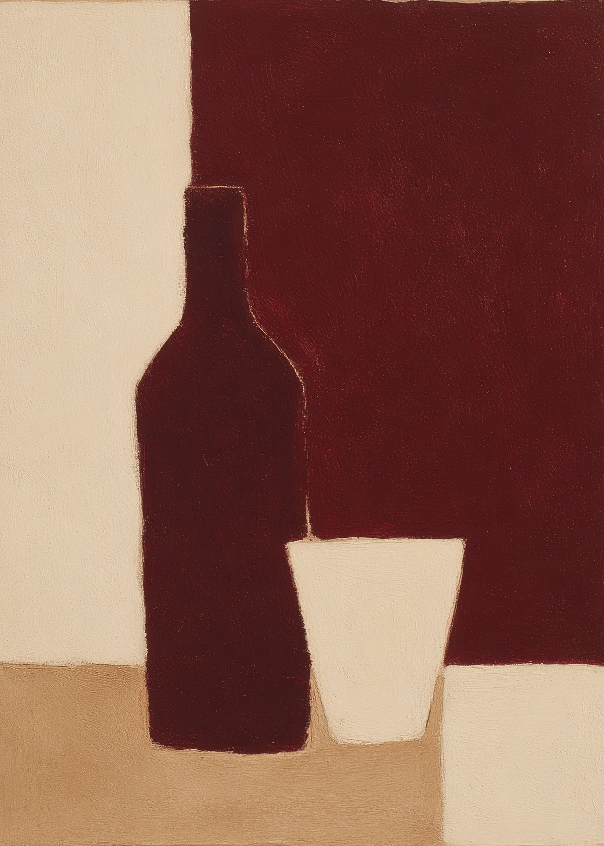 Bottle & Glass - Unframed art print