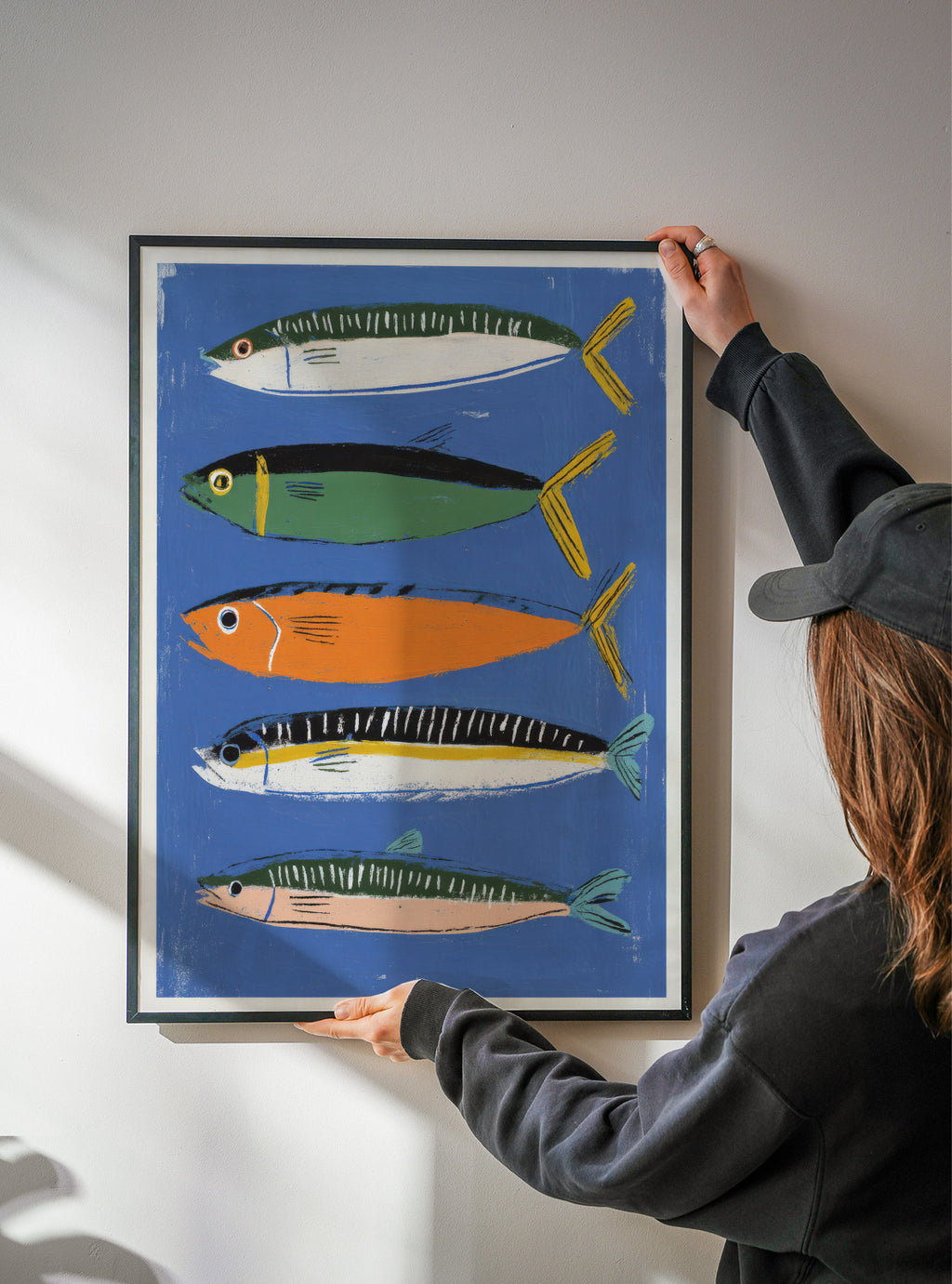 Blue Fish Triptych - Detalle del poster