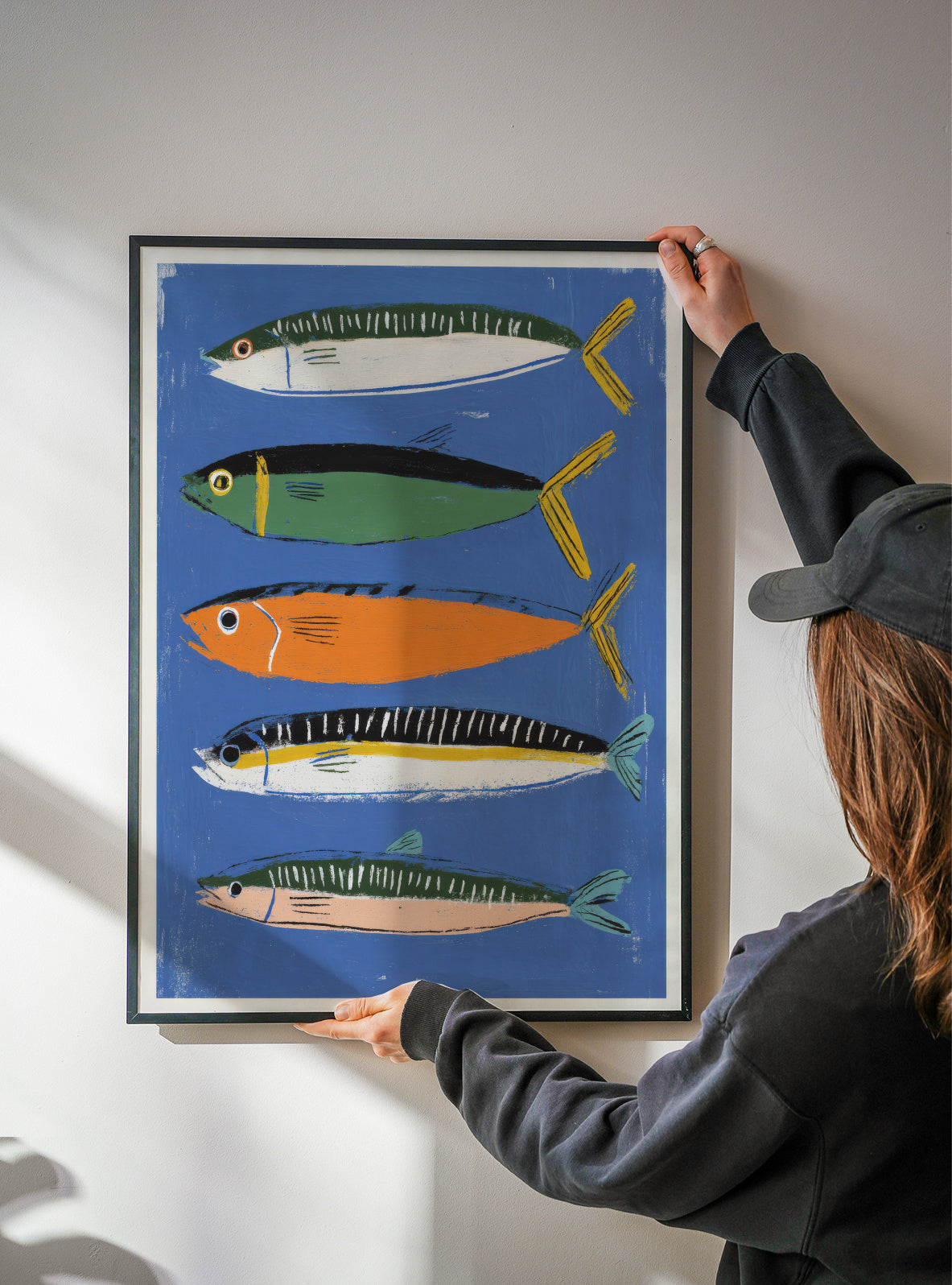 Blue Fish Triptych - Detalle del poster