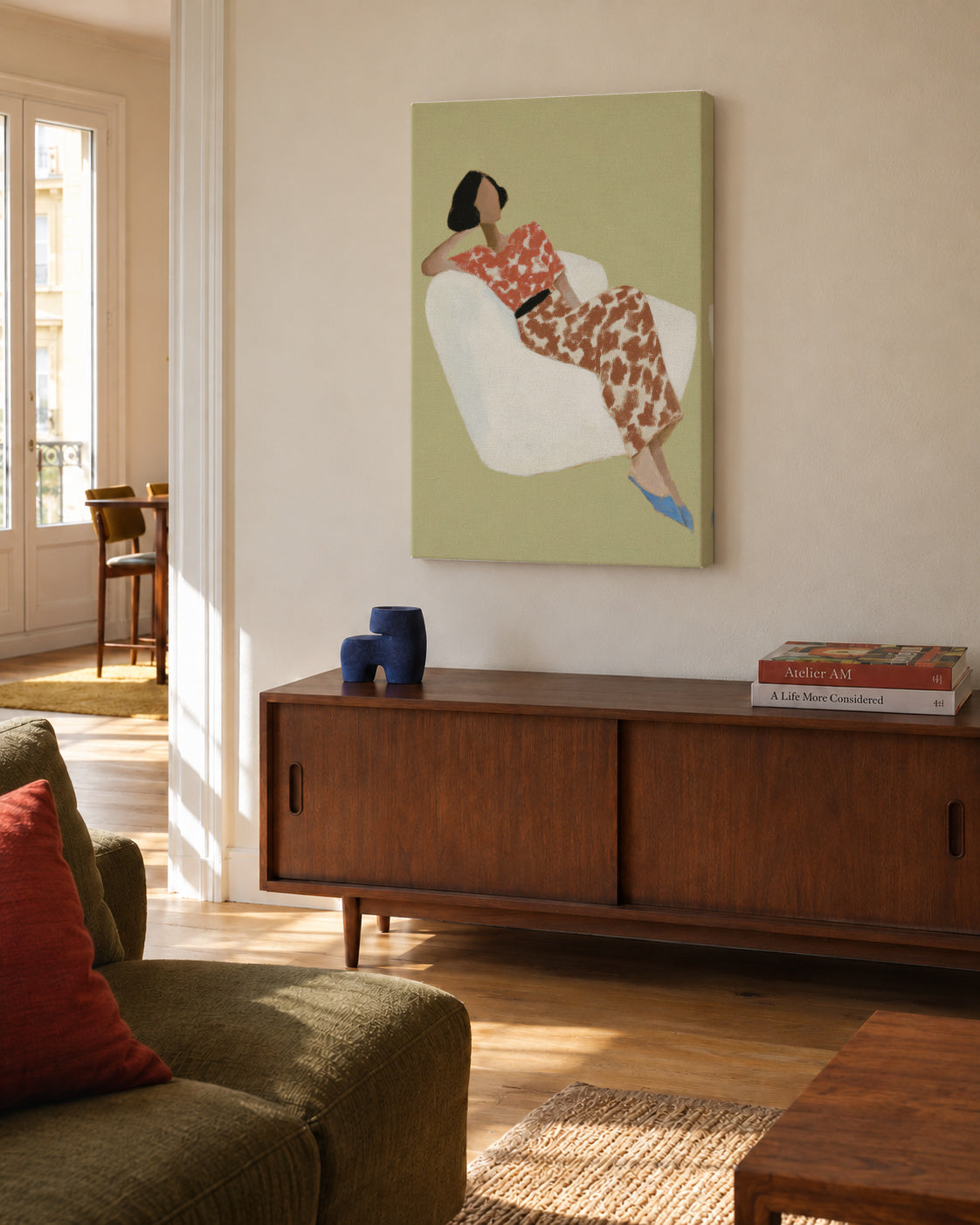 Afternoon Recline - Unframed canvas in an interior