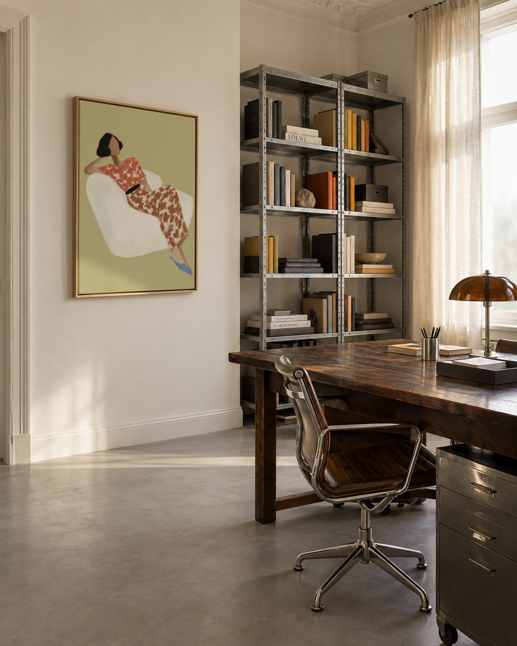 Afternoon Recline - Framed canvas in an interior