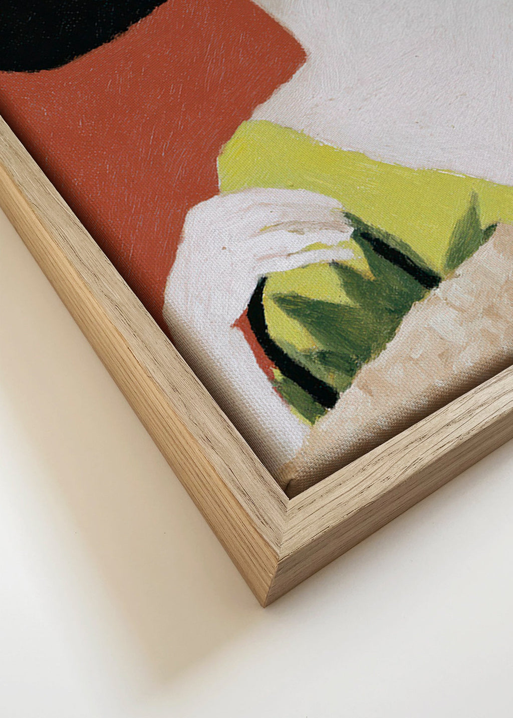 Ilustración: mujer con sombrero y cesta – Canvas detail