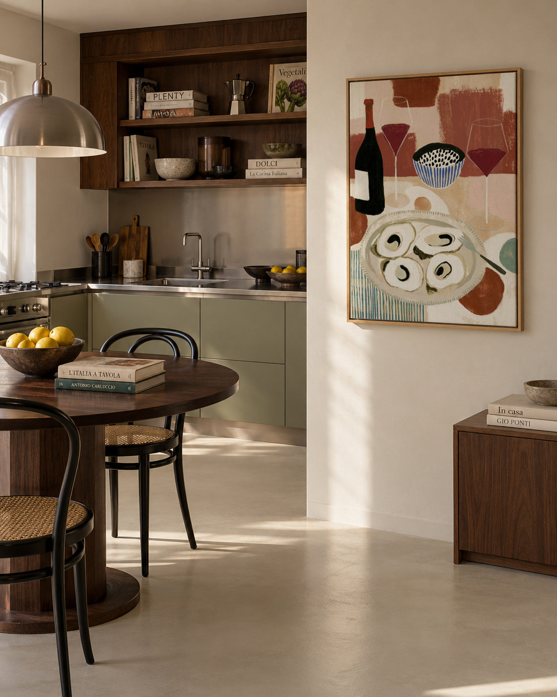 Oyster Lunch Club - Framed canvas in an interior