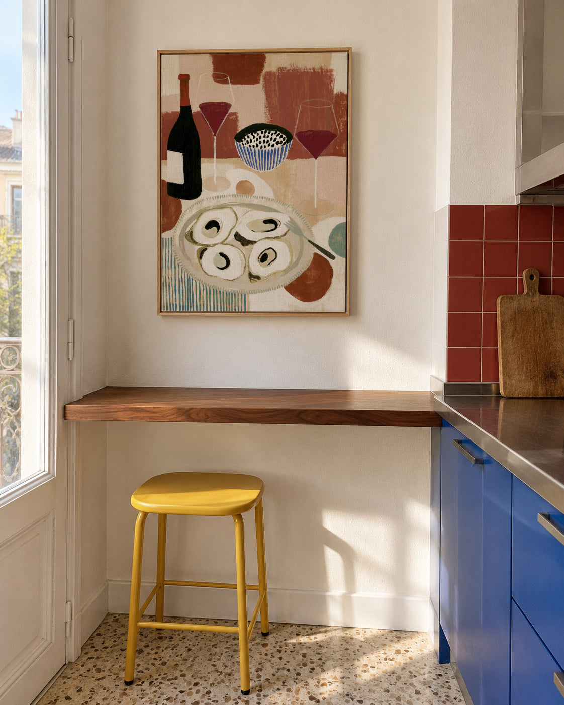 Oyster Lunch Club - Framed canvas in an interior