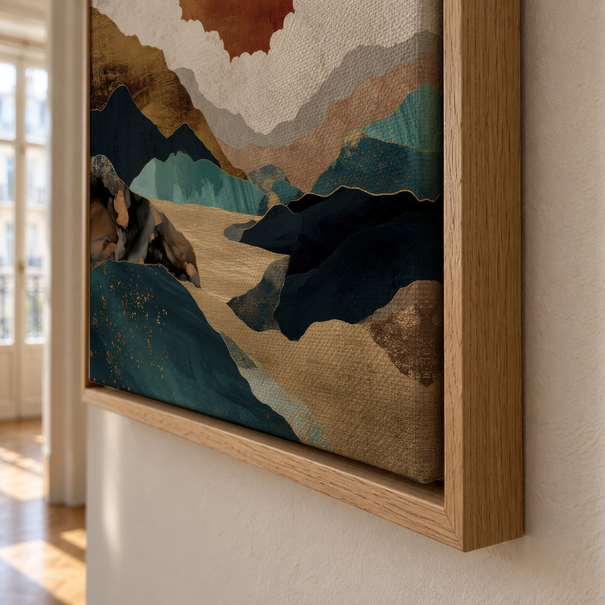 Golden Horizon - Framed canvas detail