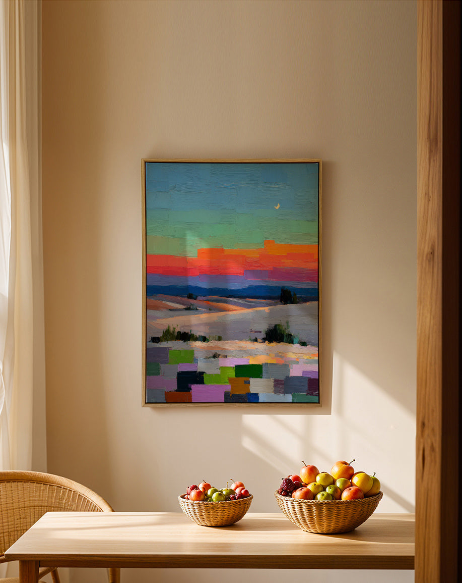 Colorfield Coast - Framed canvas in an interior
