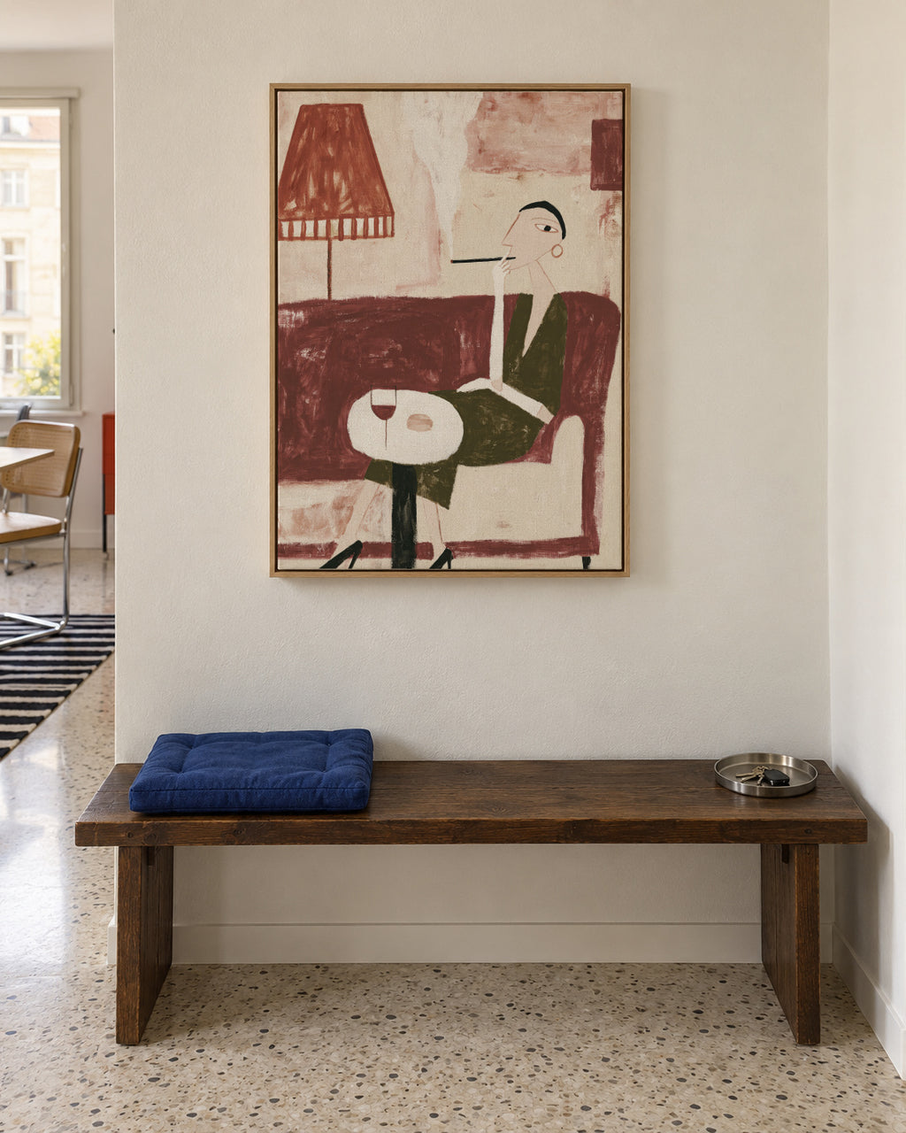 Quiet Conversation - Framed canvas in an interior