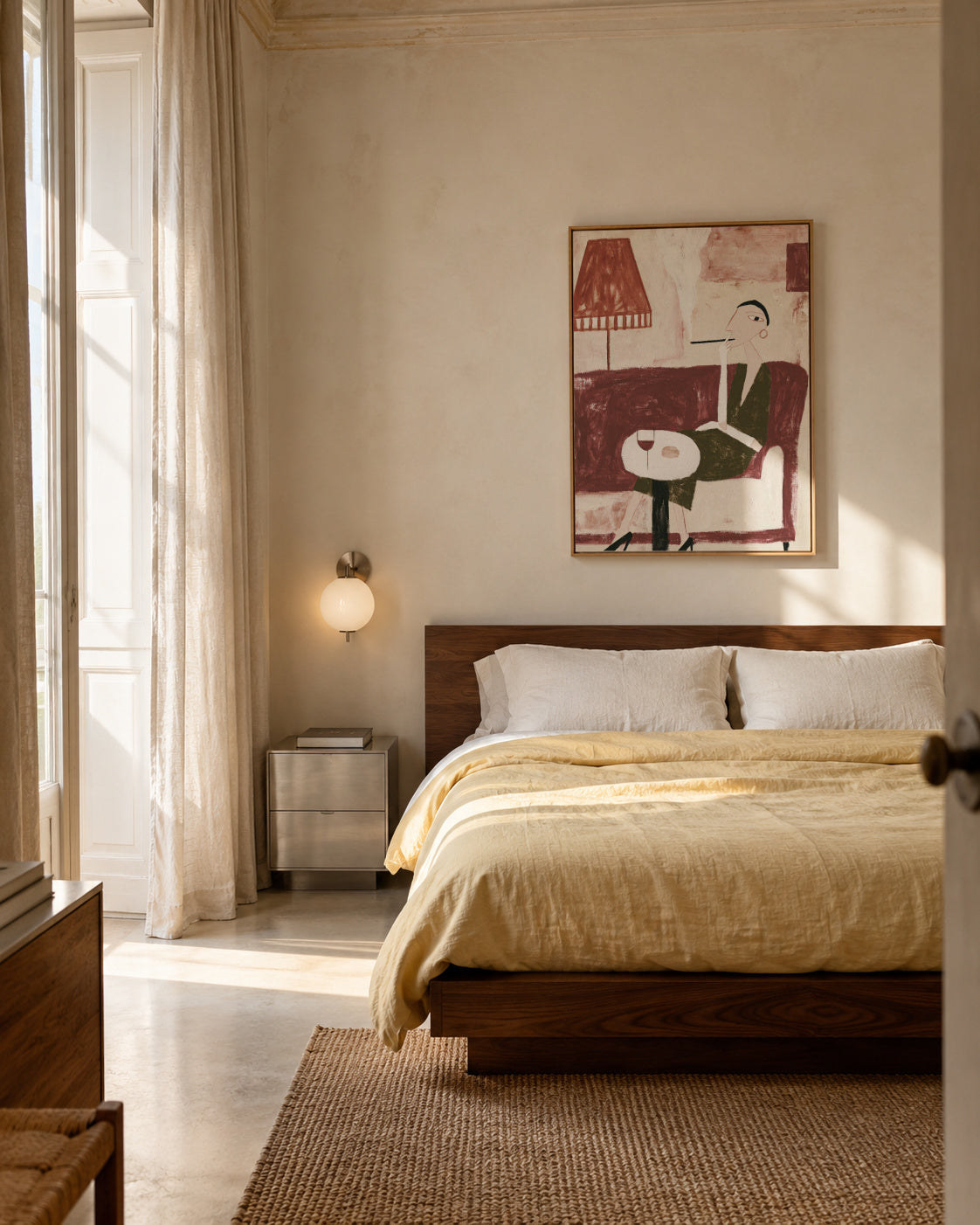 Quiet Conversation - Framed canvas in an interior