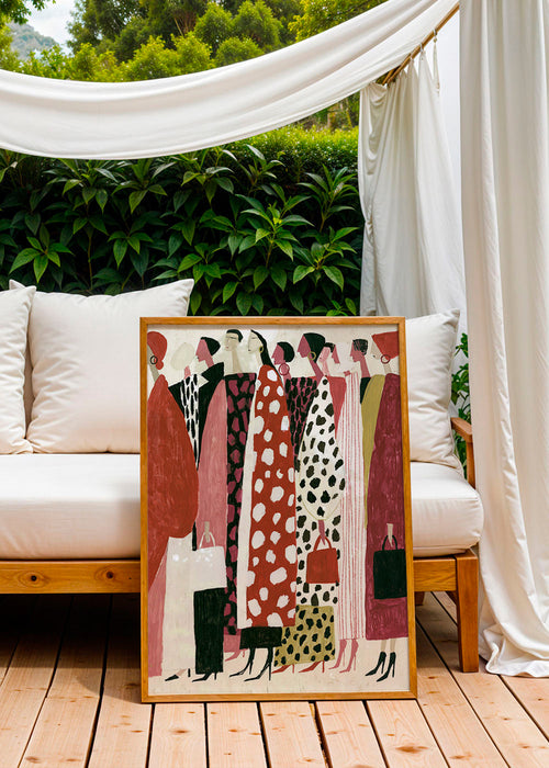 Ilustración de moda: pasarela en perfiles estilizados – Product1