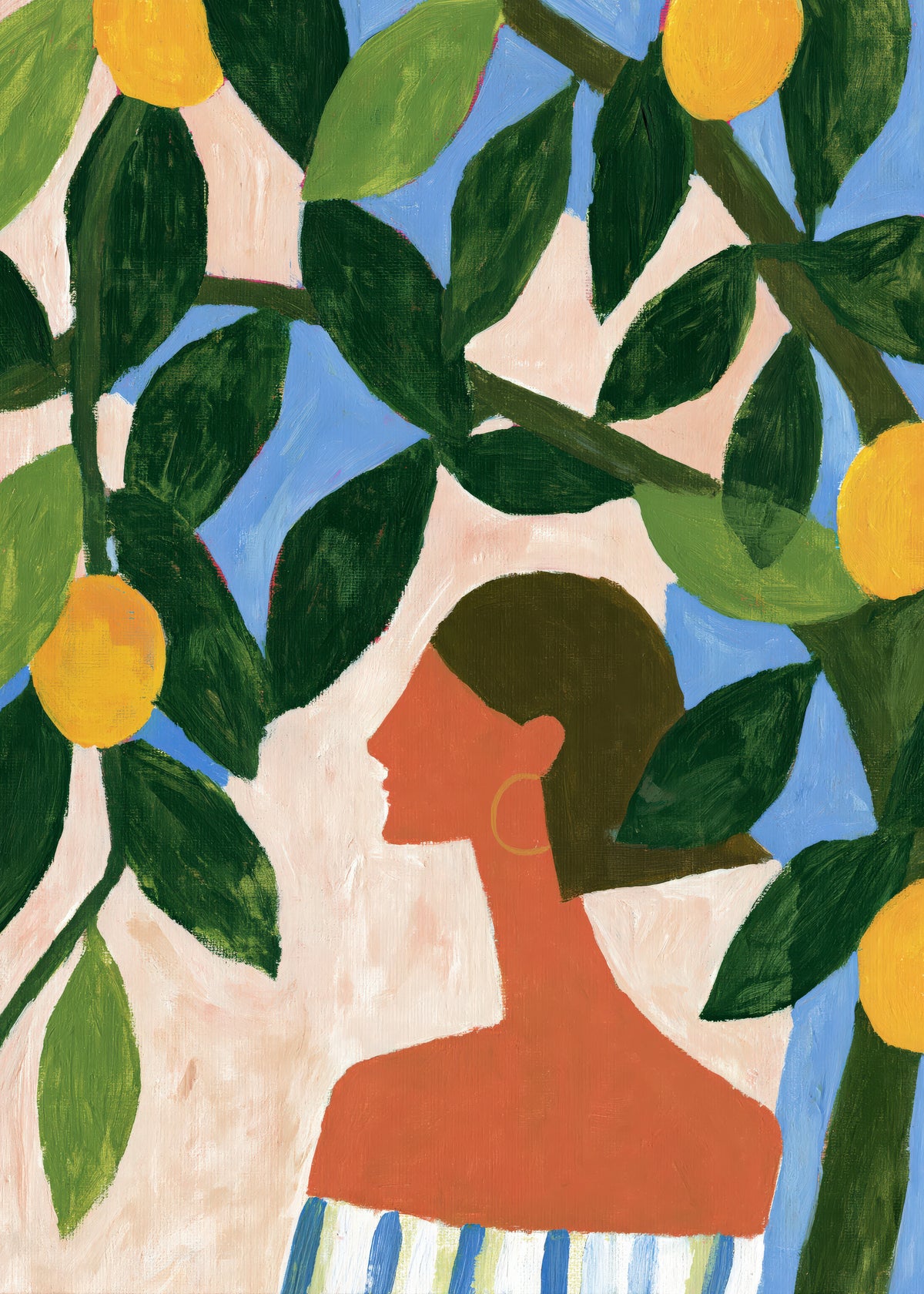 Lemon Garden Muse - Unframed art print