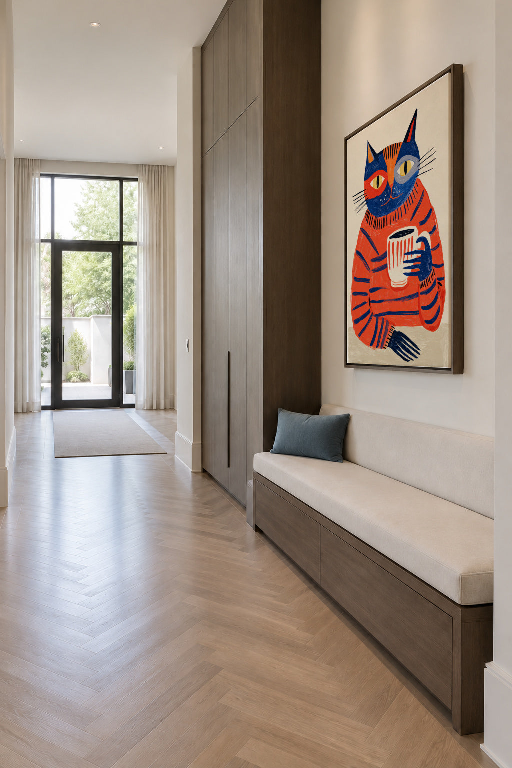 Coffee Cat - Framed canvas in an interior