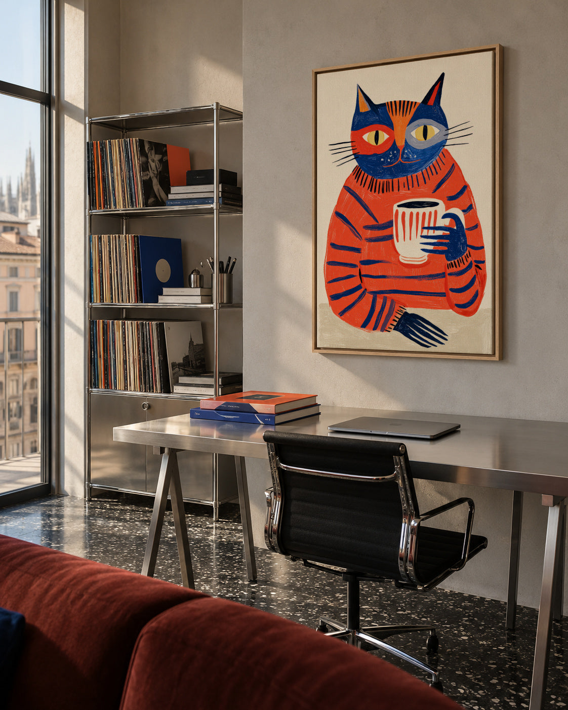 Coffee Cat - Framed canvas in an interior