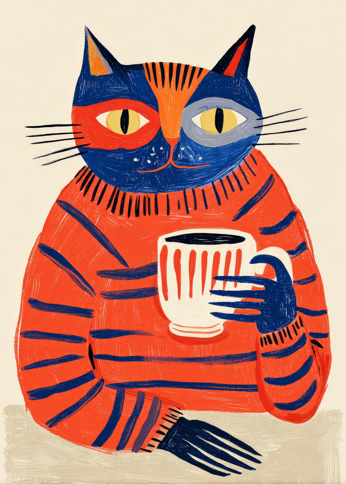 Coffee Cat - Unframed art print