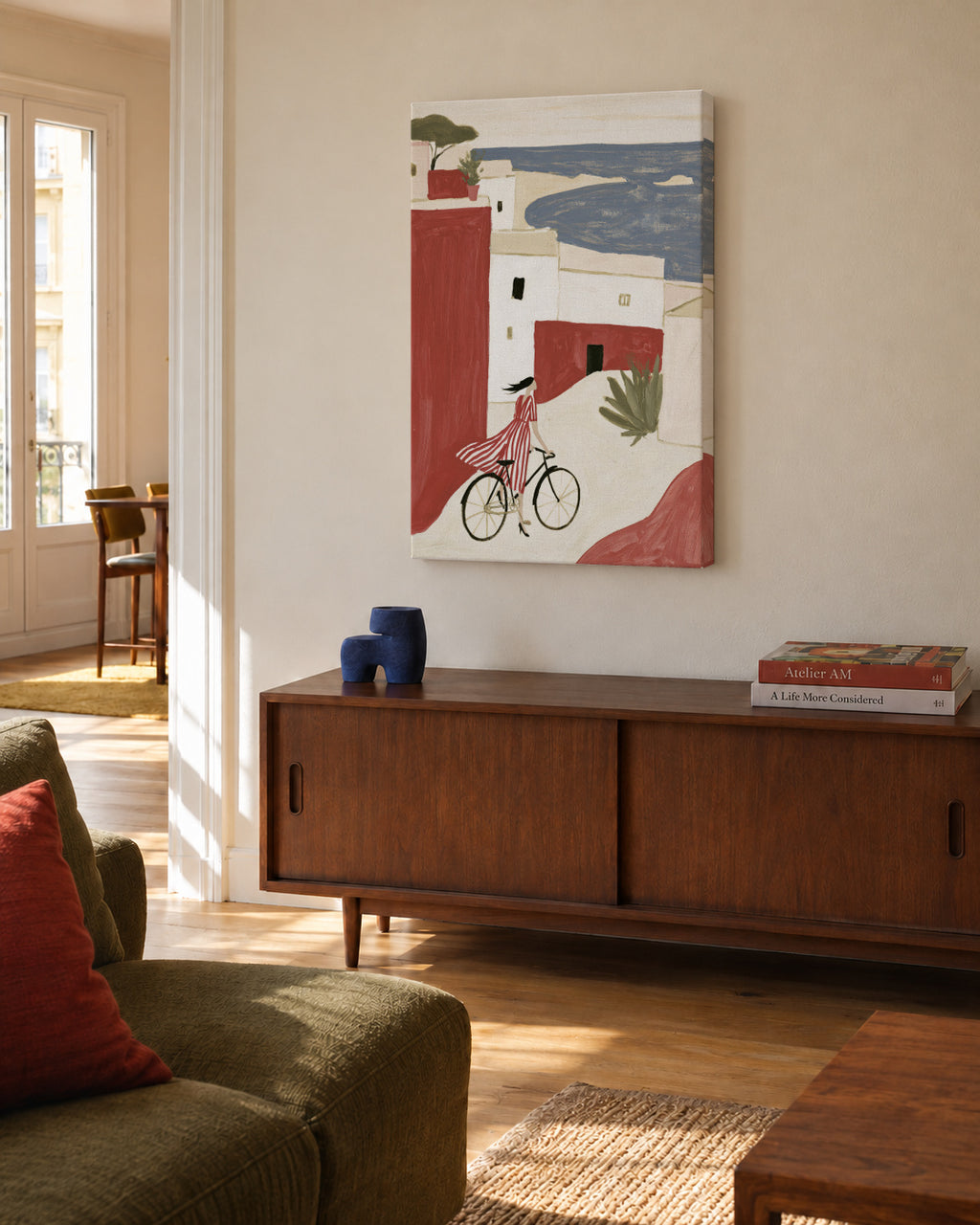 Coastal Bicycle - Lienzo sin marco en ambiente