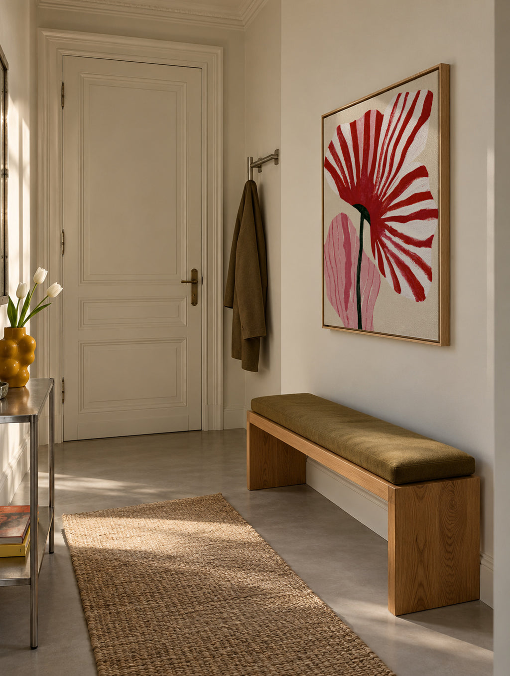 Bloom in Red - Framed canvas in an interior