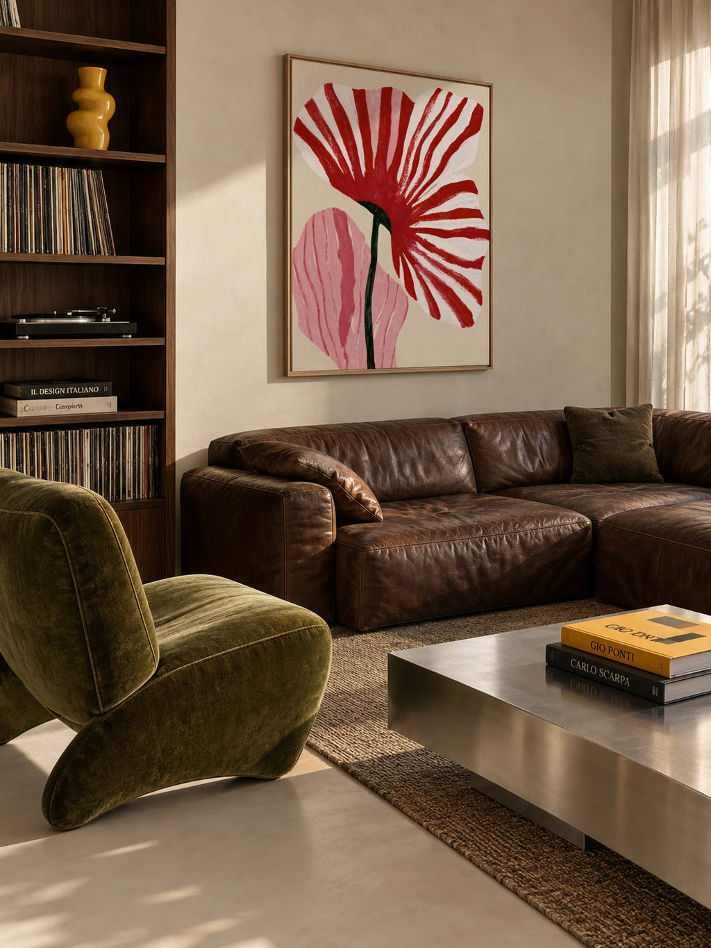 Bloom in Red - Framed canvas in an interior