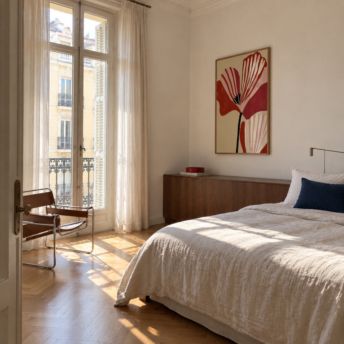 Twin Petals - Framed poster in an interior