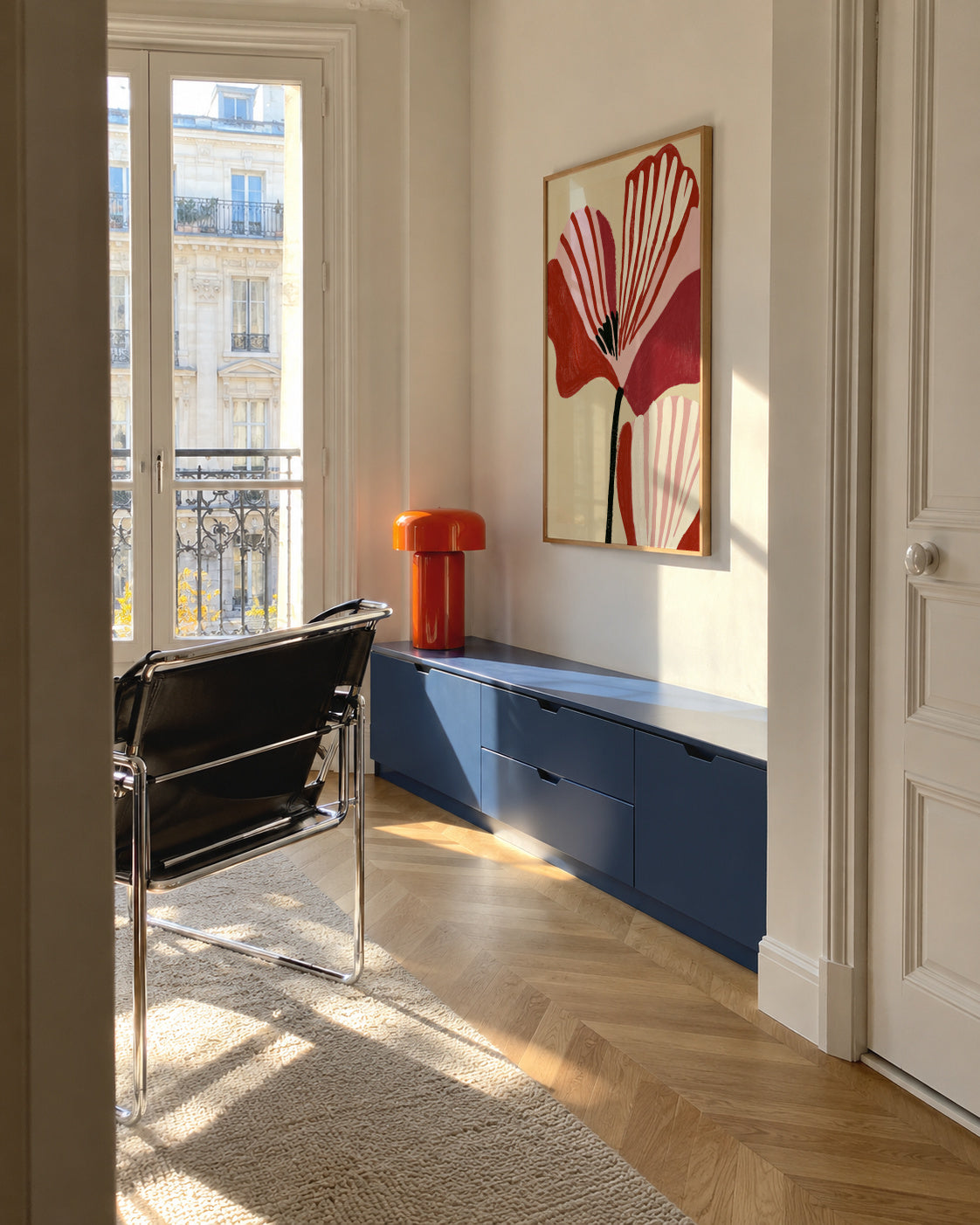 Twin Petals - Framed poster in an interior