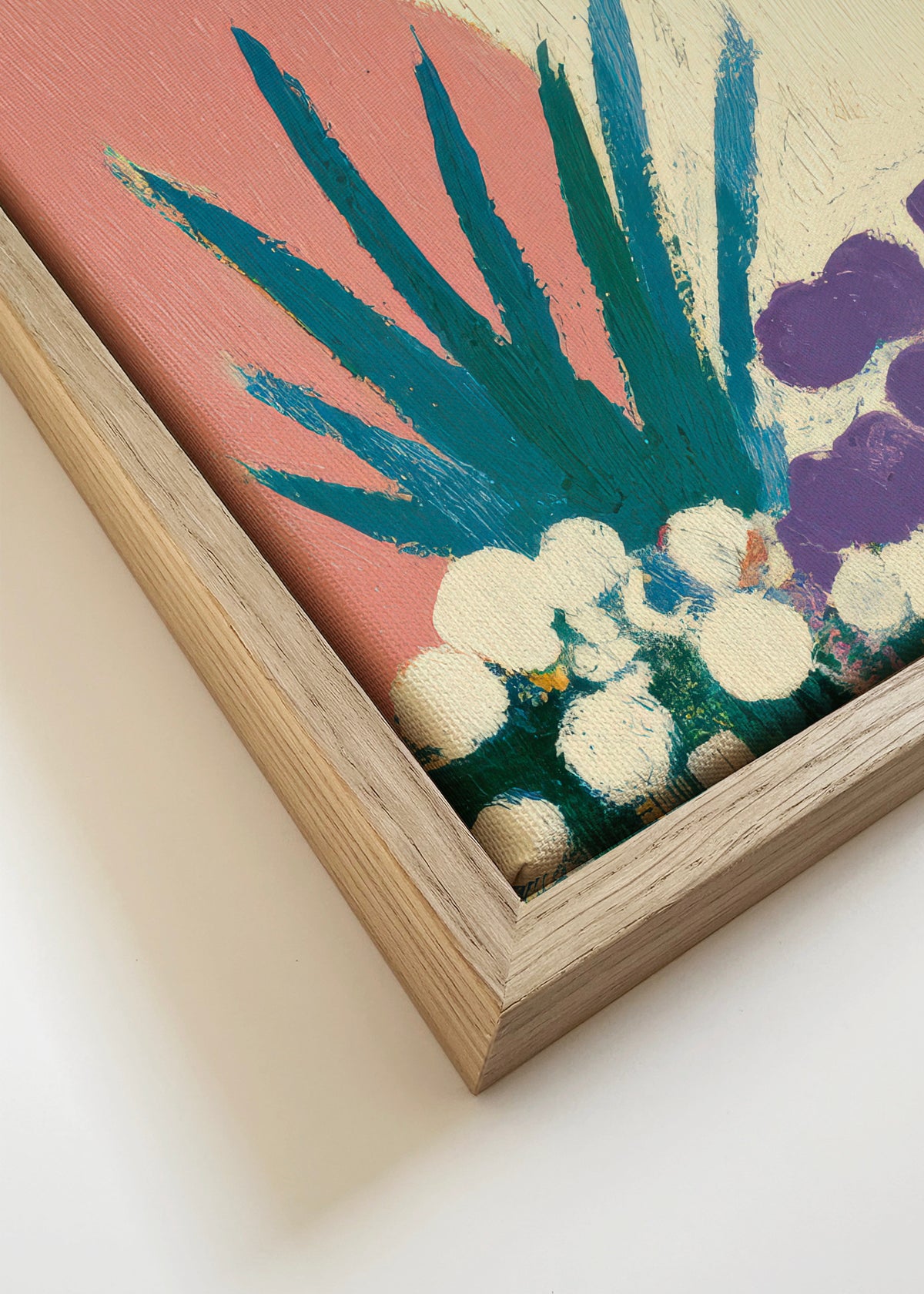 Red Moon Garden - Framed canvas detail