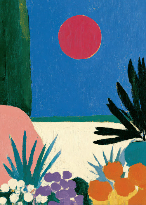 Red Moon Garden - Unframed art print