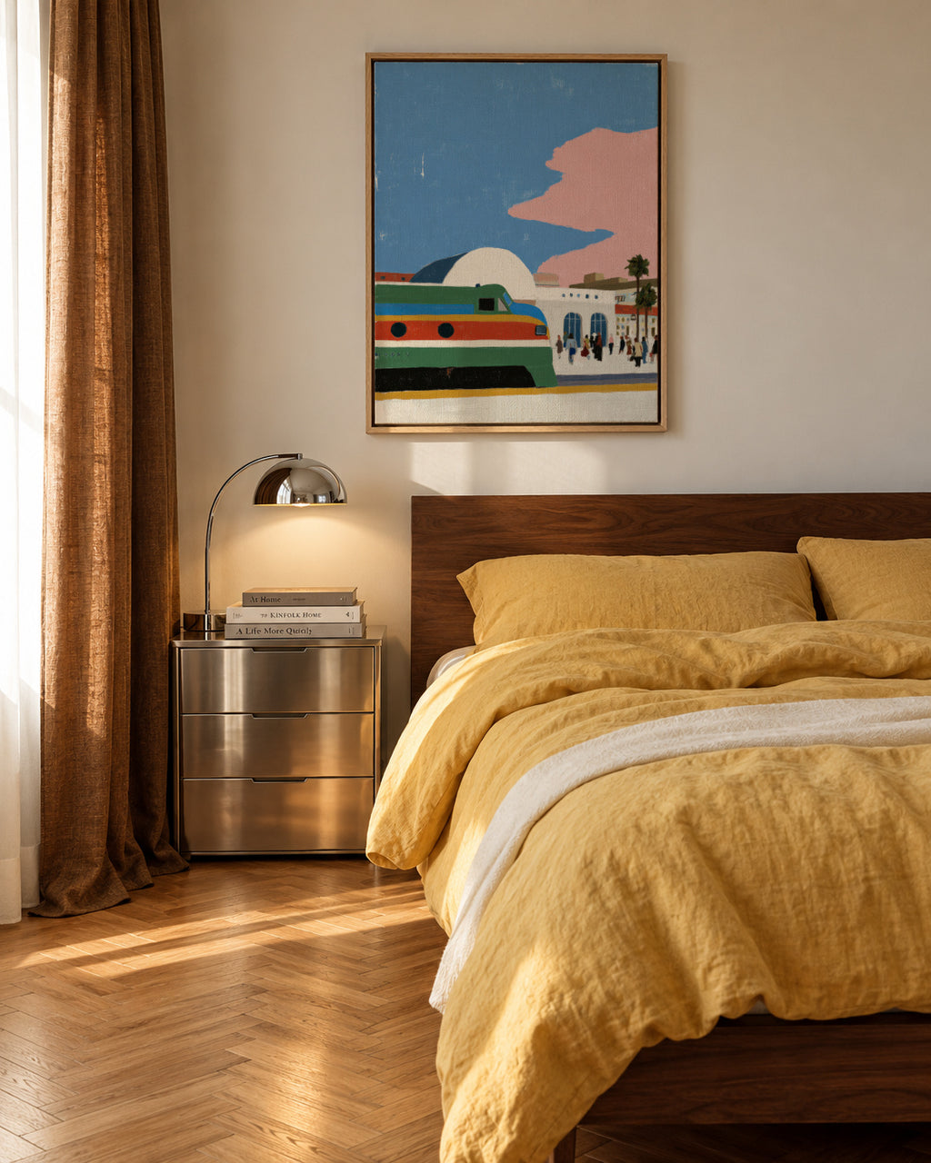 Pink Boulevard - Framed canvas in an interior
