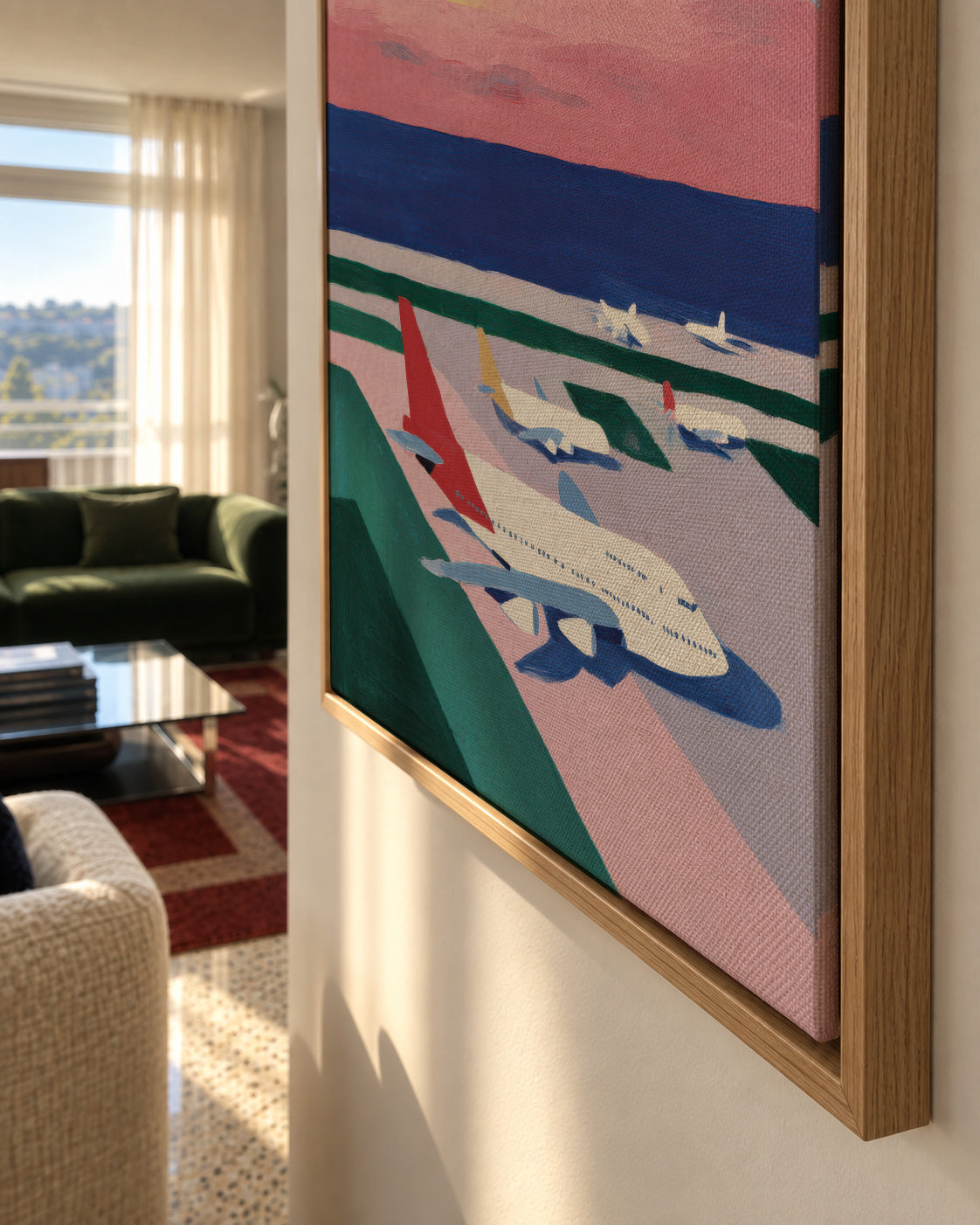 Sunset Deck - Framed canvas detail