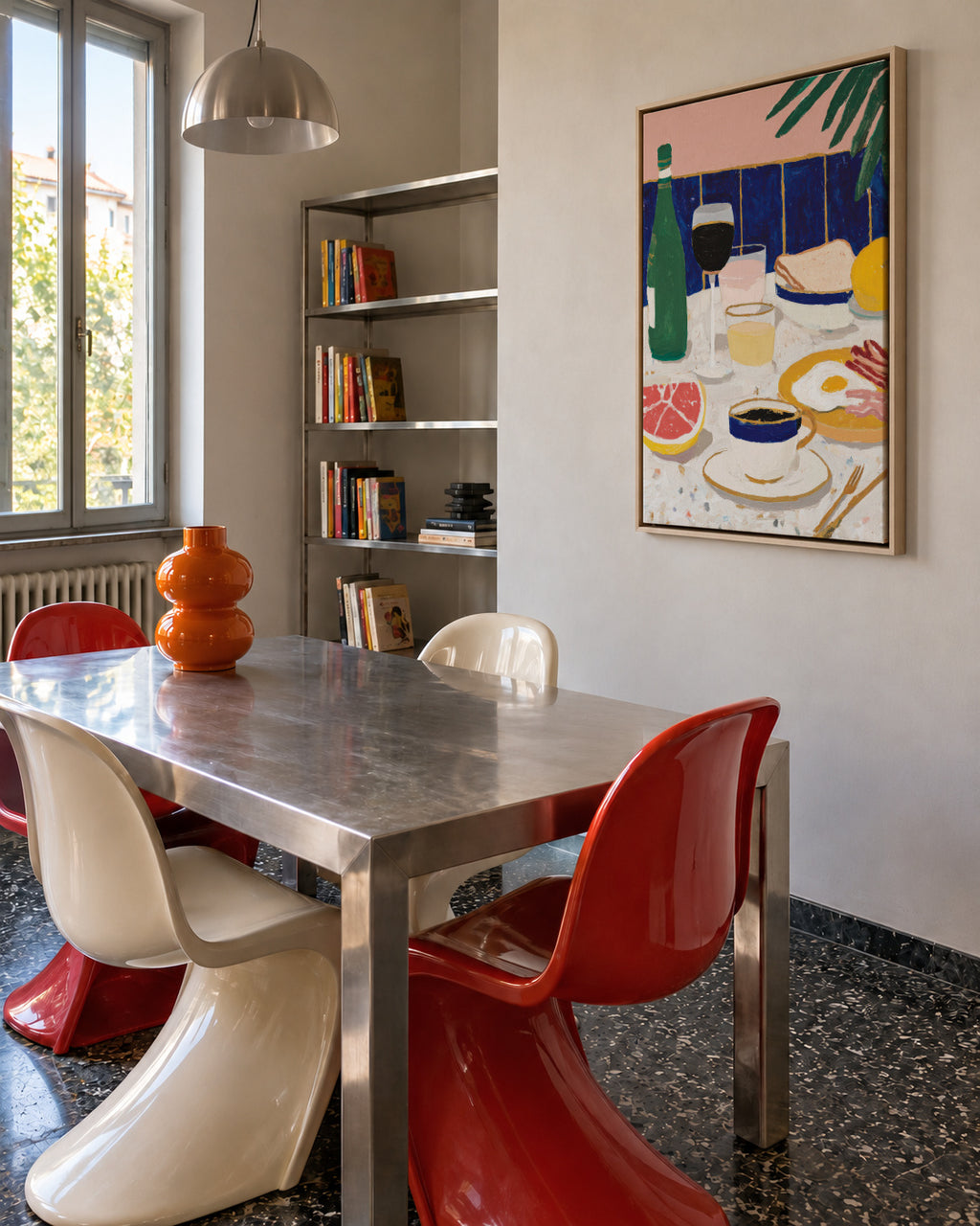 Aperitivo Table - Framed canvas in an interior