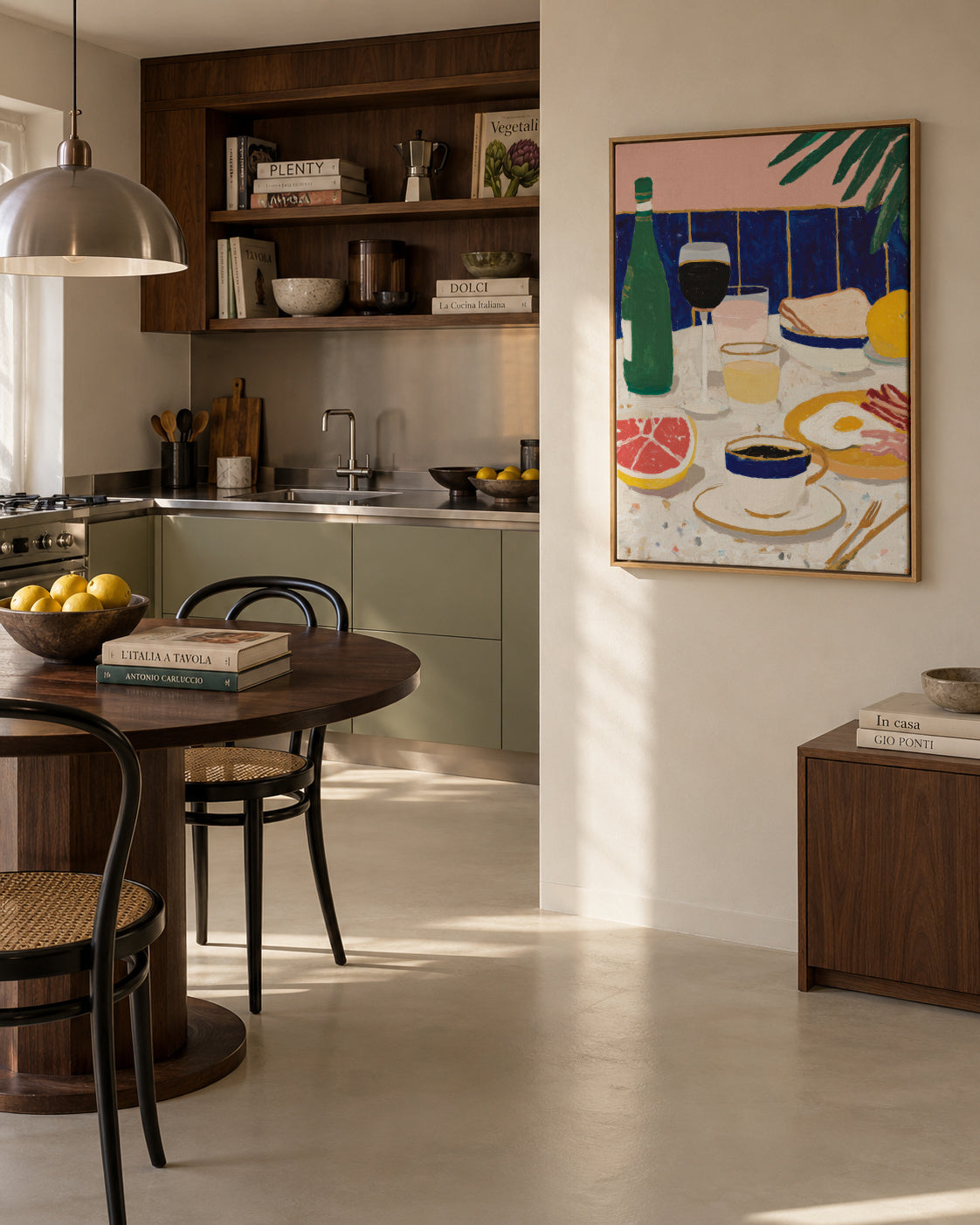 Aperitivo Table - Framed canvas in an interior