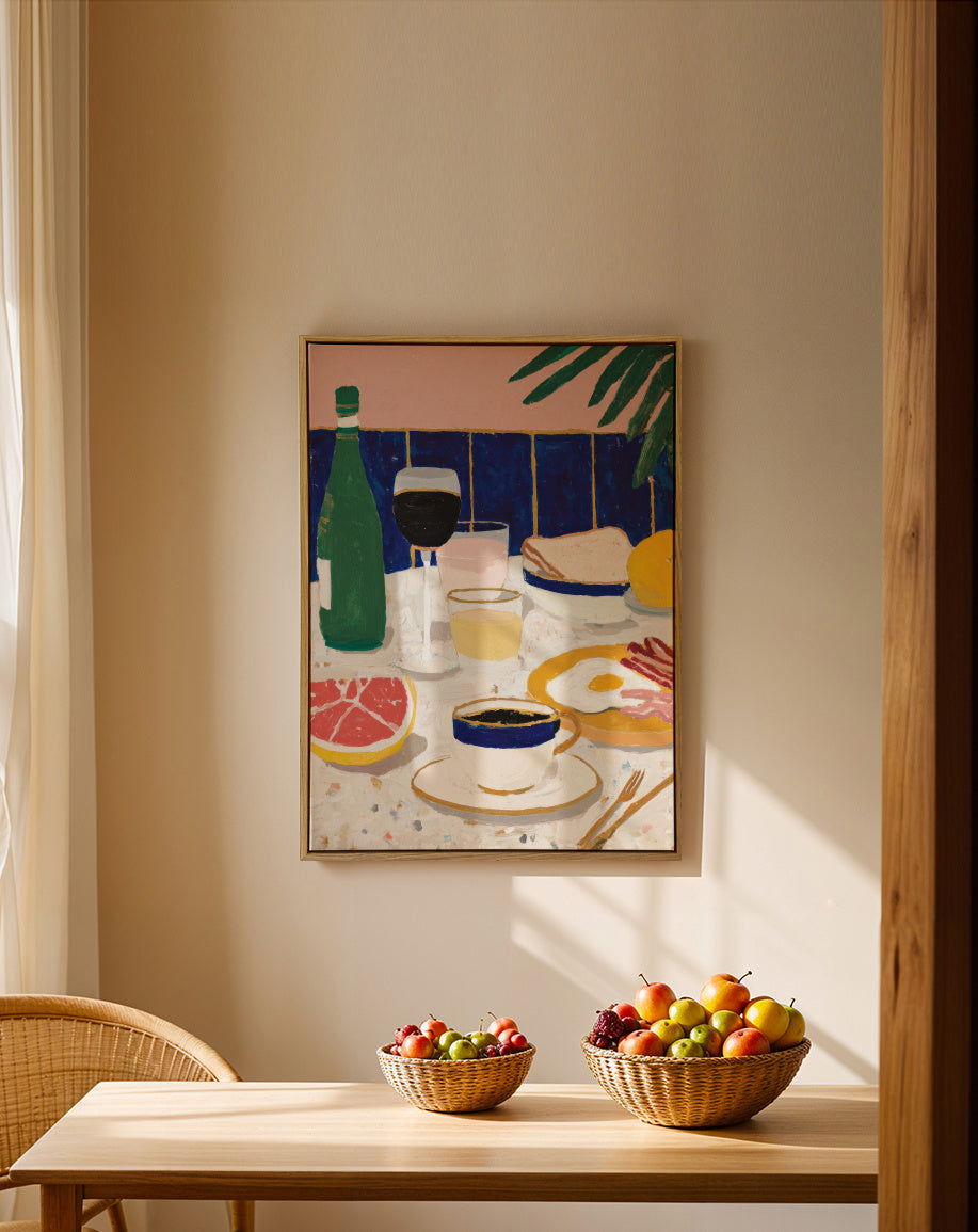 Aperitivo Table - Framed canvas in an interior