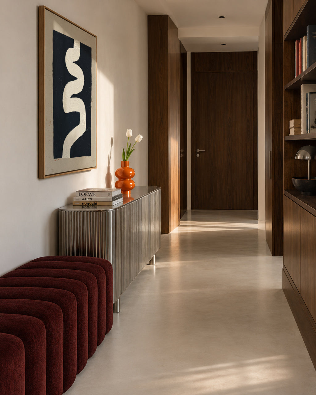 White Curve - Framed canvas in an interior