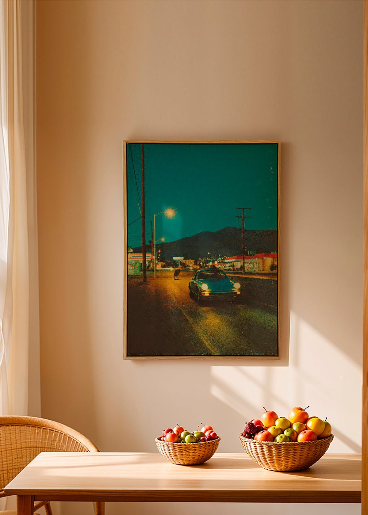 Cuadro de paisaje: carretera desértica nocturna – Canvas1