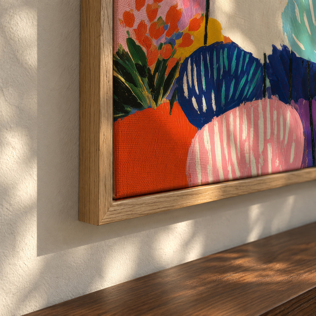 Midnight Garden - Framed canvas detail