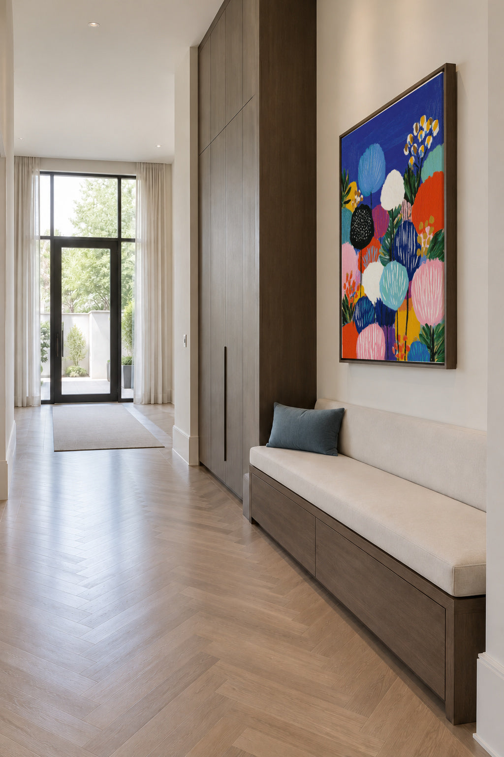 Midnight Garden - Framed canvas in an interior