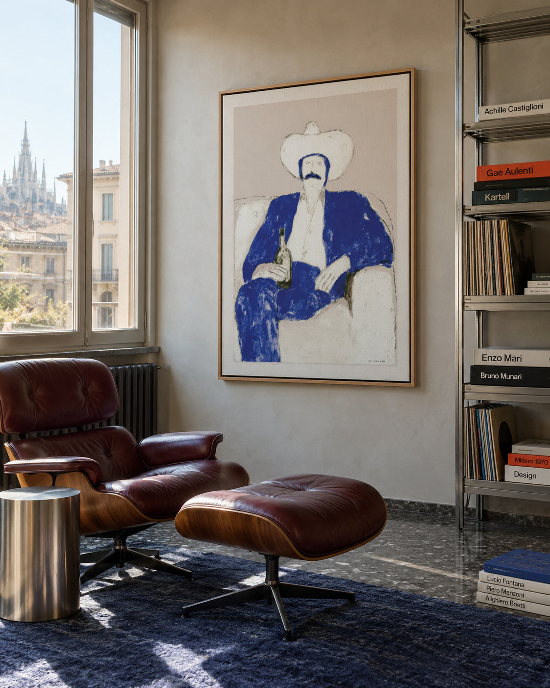 The Cowboy - Framed canvas in an interior