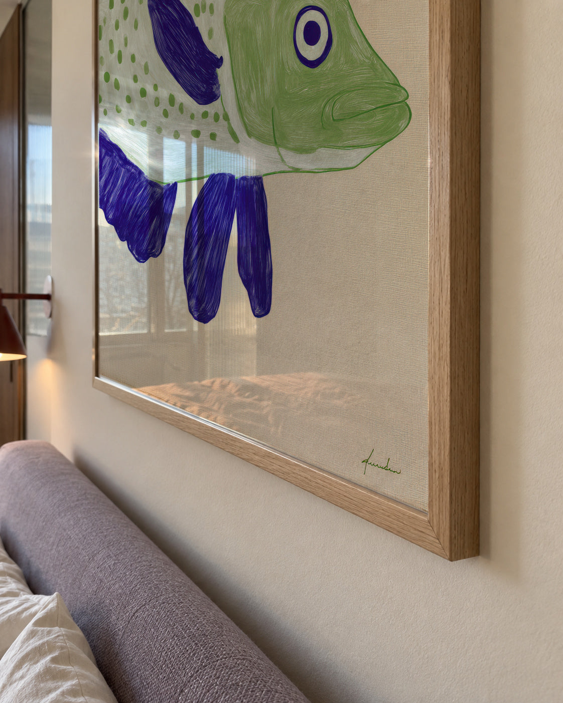 Green Fish - Framed poster detail