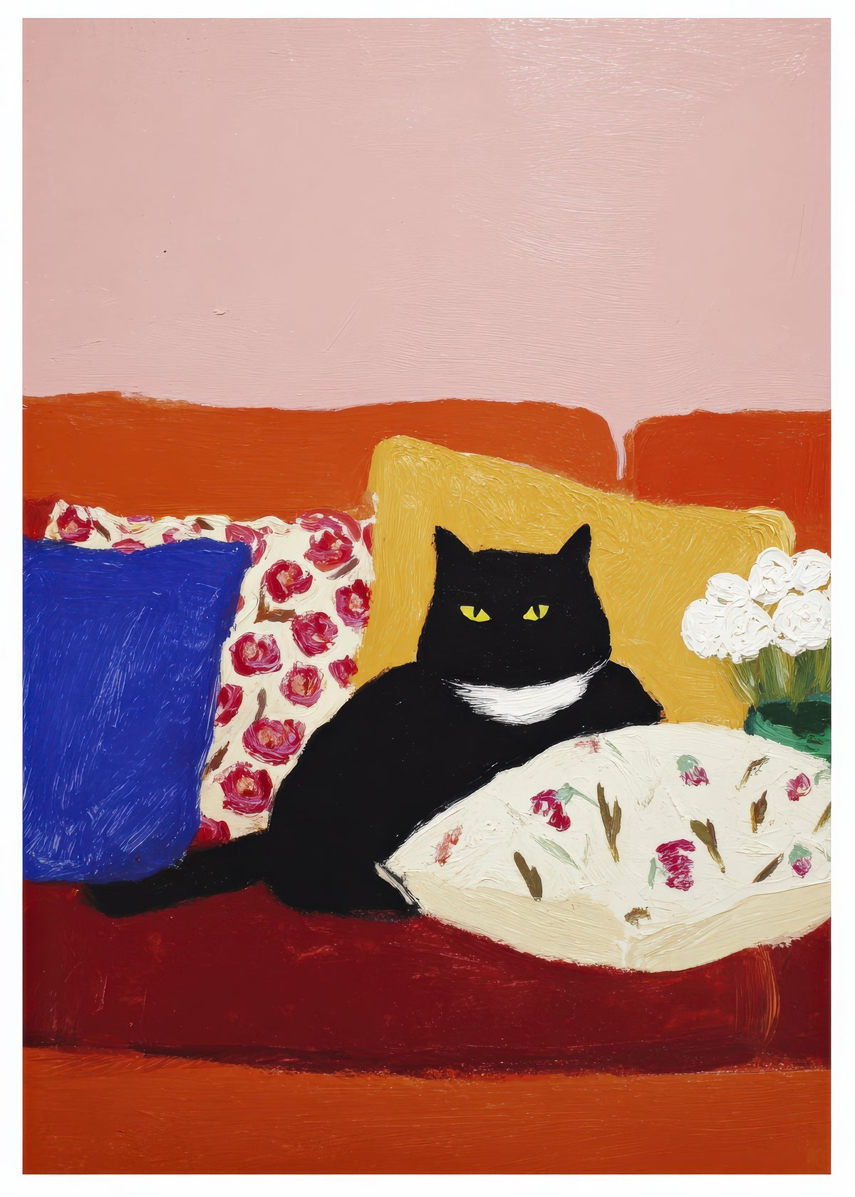 Black Cat Morning - Unframed art print