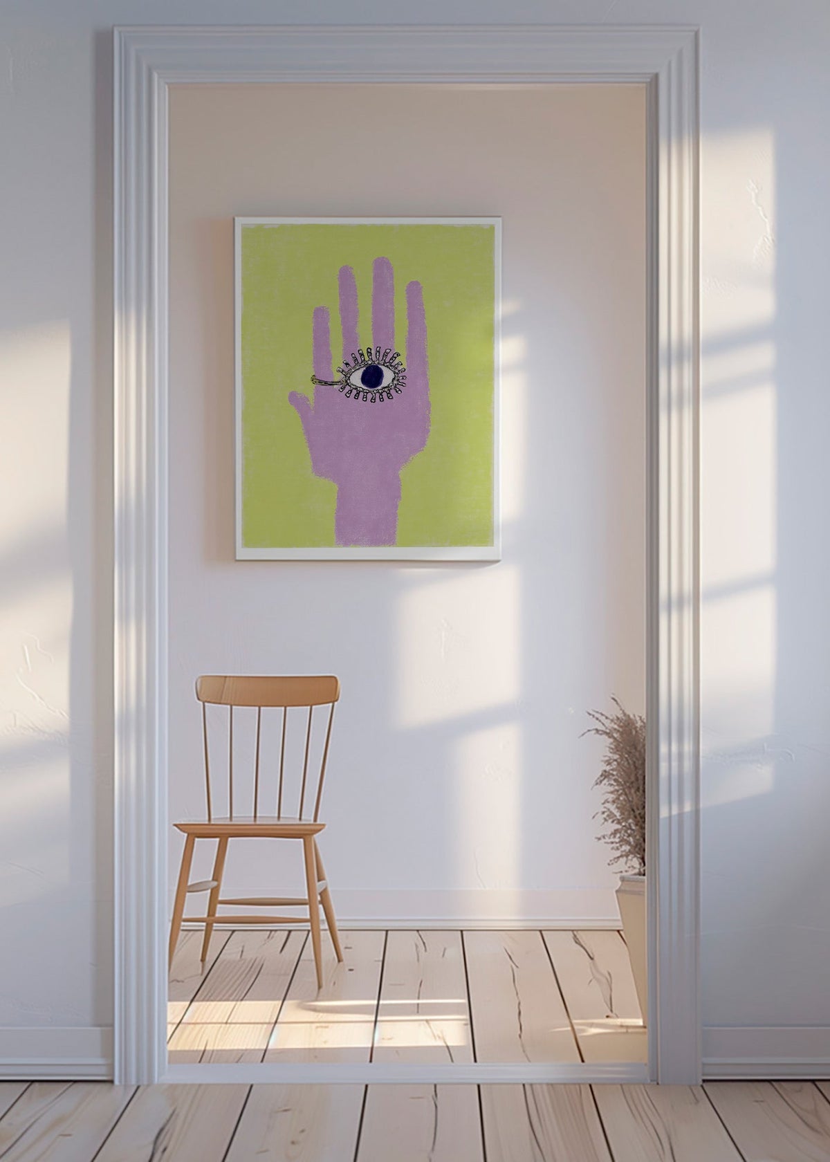 Ilustración de mano con ojo en la palma – Canvas