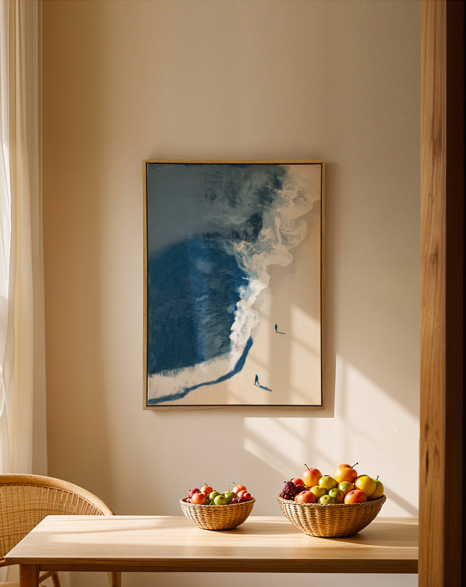 Winter Waves - Framed canvas in an interior