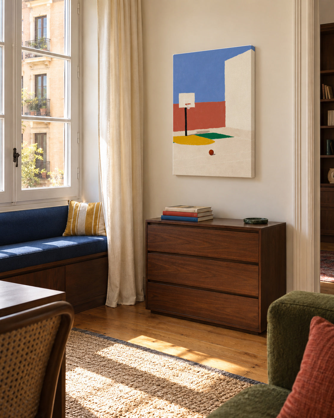 Empty Court - Unframed canvas in an interior