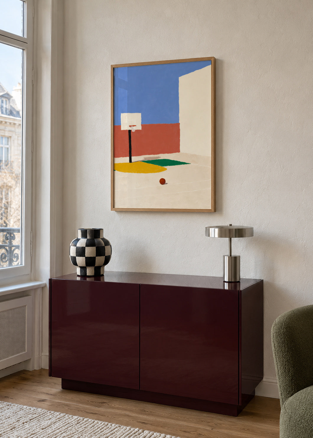 Empty Court - Framed poster in an interior